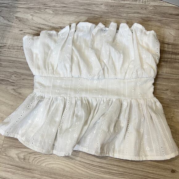 Thirty Thirty LA White Eyelet Crop Top Size XS - Picture 7 of 10